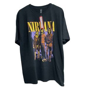 NIRVANA Men's Black T-Shirt Official Live Nation Merchandise Size L NWT